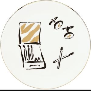 Kate Spade ODDS & ENDS DAISY PLACE Dish Tray Black Gold Lenox 6" dessert NWT.